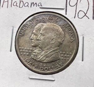 1921 50c Alabama Classic Commemorative Silver Half Dollar Coin BU UNC Toned - Picture 1 of 6