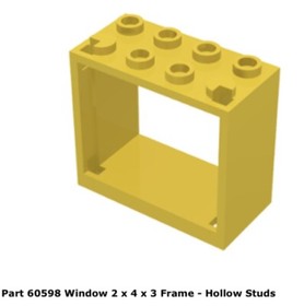Lego 1x 60598 Yellow Window 2 x 4 x 3 Frame - Hollow 10236 Ewok Village