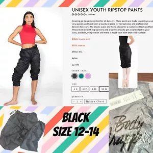 Body Wrappers Niñas Talla 12-14 Pantalones Ripstop Estilo 071 Negro Pantalón de Baile NUEVO - Imagen 1 de 8