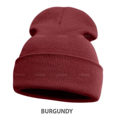 Beanie Hat Cap Plain Knit Skull Cuffed Winter Warm Slouchy Men Women Classic CF - Image 1 of 4