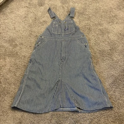 Винтажный 90-х BIG SMITH плотник юбка комбинезон джинсовой ткани нагрудник платье нагрудник джинсы в полоску 38 - Изображение 1 из 4