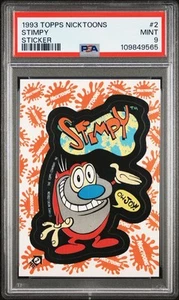 1993 Topps Nicktoons Stickers No.2 STIMPY PSA 9 - Picture 1 of 3