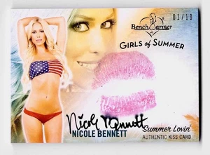 2025 Benchwarmer Girls of Summer Kiss Autograph Gold Foil NICOLE BENNETT - Picture 1 of 2