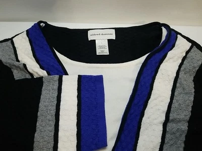 Suéter cárdigan negro manga 3/4 Alfred Dunner para mujer L grande con camiseta adjunta Foto 1 de 4