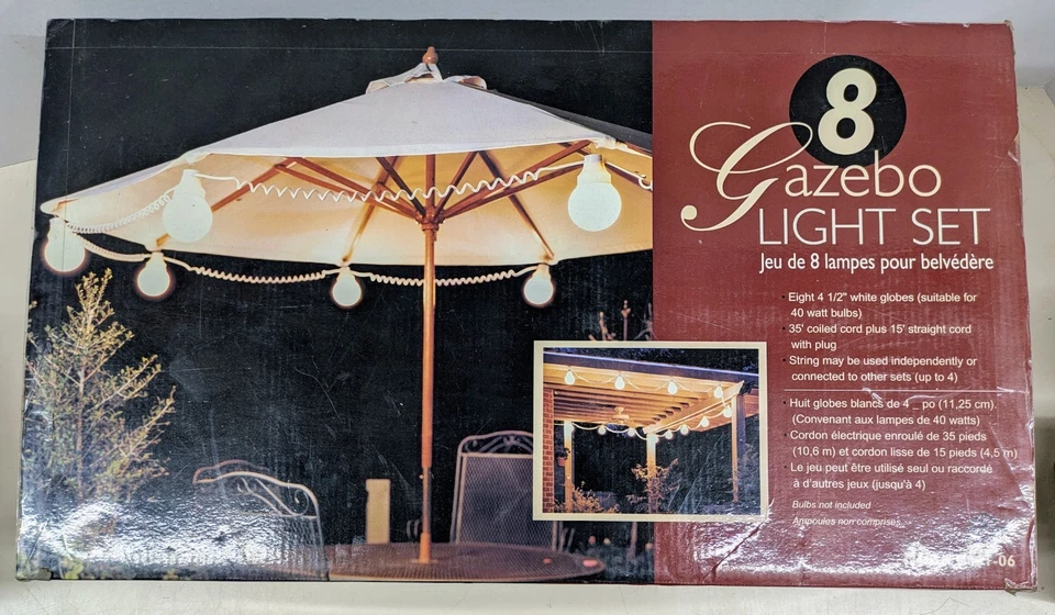 8 Gazebo Light Set Patio Party Yard Garden Wedding Waterproof Outdoor 4.5" Globe - Image 1 of 4