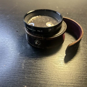 Nikon F Nahaufnahme Nr. 2 Objektivfilter mit Nippon Kogaku braun Ledertasche JAPAN - Bild 1 von 5