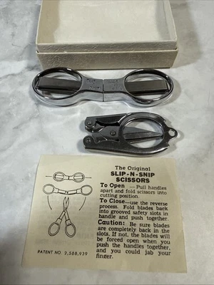 Tijeras Slip-N-Snip Tijeras de Seguridad Plegables Originales - Hechas en EE. UU. 2º Par Foto 1 de 4