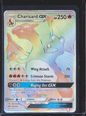 Charizard GX 150/147 LP/MP Rainbow Secret Rare S&M Burning Shadows Pokémon TCG - Image 1 of 2