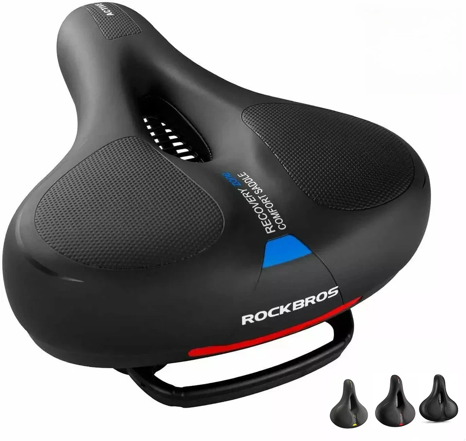 ROCKBROS Bike Seat Comfort Bike Saddle Mountain Bike Soft Wide Bike Seat Cushion - Image 1 of 4
