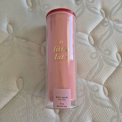 Taza vaso Kate Spade New York 16 OZ. Vaso térmico de doble pared rosa  Foto 1 de 4