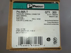 Panduit P4-56R-T Druckklemmenverbinder Ringklemmenbolzen 5/16 Box 200 - Bild 1 von 2