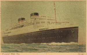 Cunard White Star "Georgie" Metallic Shimmer Ship Postcard - Picture 1 of 2
