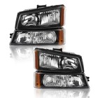 Headlights for Chevy Avalanche Silverado 1500 2500 3500 2003-2006 Clear Black