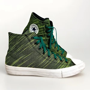 Converse Chuck Taylor All Star II Hi Tops Black & Volt Green — M 9 W 11 WILD! - Picture 1 of 12