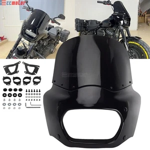 For Harley Fat Bob FXFB 114 FXFBS 2018-2024 Front Headlight Fairing + Windshield - Picture 1 of 13