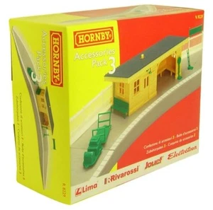 HORNBY R8229 TRAKMAT ACCESSORIES PACK 3 STATION HALT, CURVED PLATFORM, TRACKSIDE - Picture 1 of 2