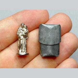 Saint Anthony of Padua and Jesus. Pocket Shrine. Antique Religious Statue. - Picture 1 of 7
