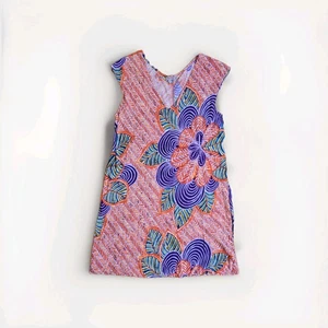 Jams World Size XL Passion Floral Hawaiian V-Neck Cap Sleeve Multicolor Dress - Picture 1 of 14