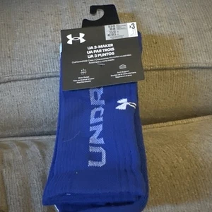 Under Armour, UA 3-Maker Cushioned Mid-Crew Socks 3Pk, Royal/White/Black - Picture 1 of 4