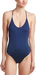 Dolce Vita Womens Solid One Piece Cross Back Swimsuit Dusk Size Large - Picture 1 of 6