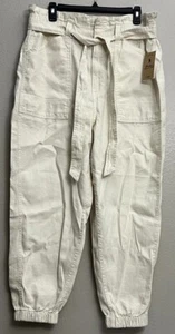 Polo Ralph Lauren Linen Belted Cargo Jogger Pants Womens Size 31 New - Picture 1 of 10