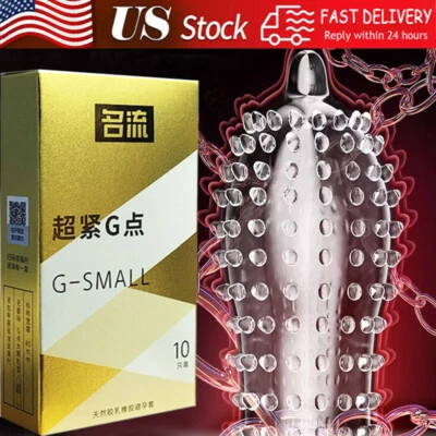 Natural Latex Spike Condoms Enhance Extension Stimulate Adult Supplies 45MM USA - Image 1 of 4