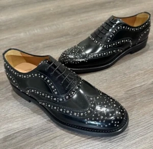 Church’s Burwood Nieten Schwarz Leder Nieten Oxford-Schuhe Damengröße 6 EU 36 - Bild 1 von 16