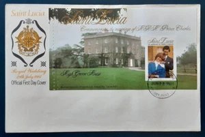ST. LUCIA 1981 $5 FDC Diana Wedding Mi 549KB Scott 549a Superb 4525-1 - Picture 1 of 2