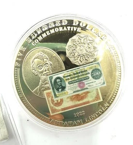 1922 $500 Lincoln Coin - 2oz COMMEMORATIVE Gold Cert AMERICAN MINT - Picture 1 of 4