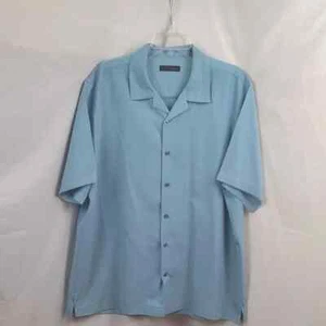 Camisa de manga corta azul con botones Via Europa para hombre talla XLarge - Imagen 1 de 4