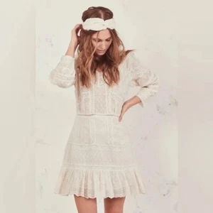 LoveShackFancy Cheri Dress NWT Cream Size 4 - Picture 1 of 19