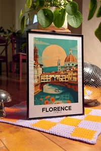 Florence Italy Vintage Style Travel Poster - Home Decor, Wall Art - Picture 1 of 15