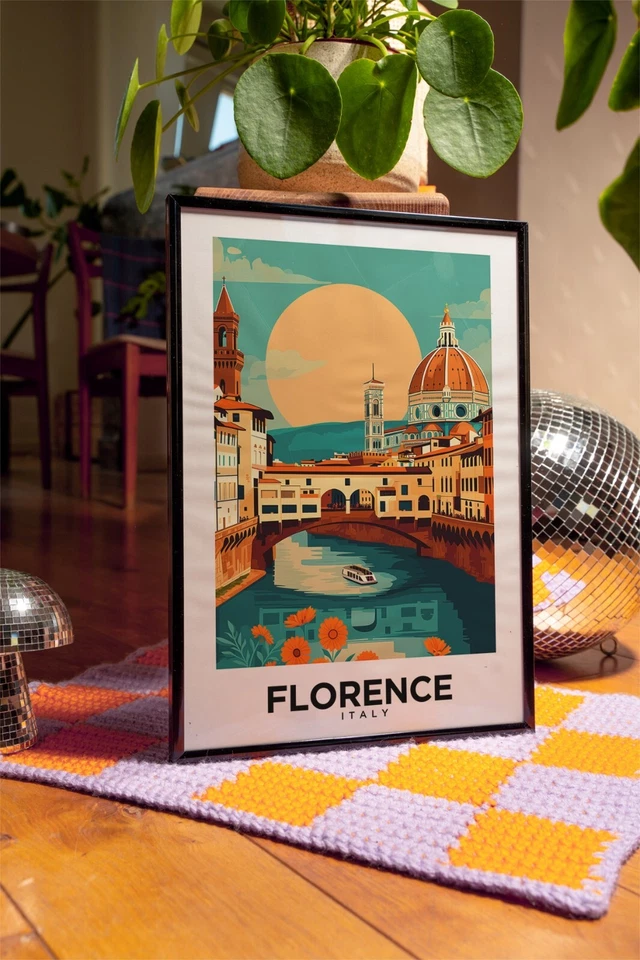 Florence Italy Vintage Style Travel Poster - Home Decor, Wall Art - Image 1 of 4