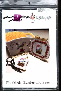 The Blackberry Rabbit Bluebirds Berries and Bees Basket etc Cross Stitch Pattern - Picture 1 of 3