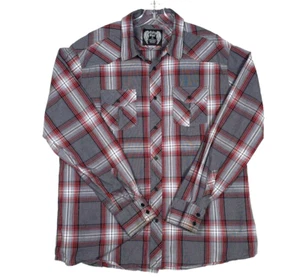 Eighty Eight Shirt Mens XL Plaid long Sleeve Button Up 100% Cotton Western Dress - Picture 1 of 14