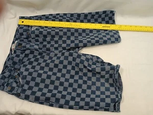 Levi’s Size 20 Boys Youth 502 Regular Taper Short Blue Checkered Denim Shorts - Picture 1 of 8