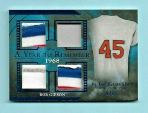 2020 Bob Gibson Leaf ITG A Year to Remember Quad JERSEY/PATCH Card! #8/35! - Bild 1 von 2