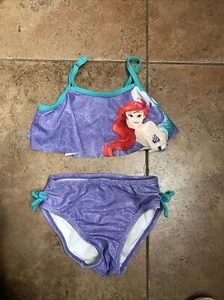 Disney Collection Swimsuit 2 Piece Bikini The Little Mermaid Ariel Size 3 EUC - Picture 1 of 4
