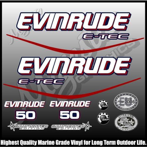 EVINRUDE 50 hp - ETEC - BLUE MOTOR - OUTBOARD DECALS