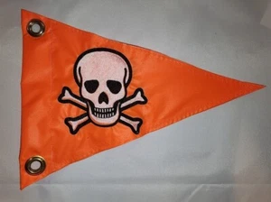 12"x 18" triángulo tóxico cráneo bandera de seguridad ATV UTV JEEP reclinado triciclo kayak - Imagen 1 de 3