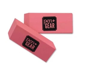 Erasers for school - Two flat, pink erasers - Picture 1 of 2