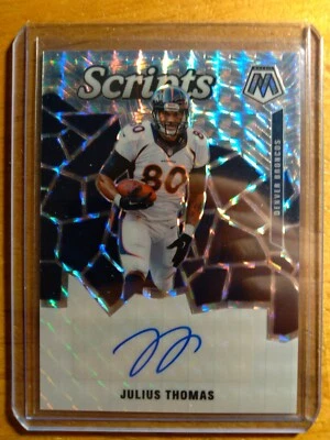 JULIUS THOMAS 2020 MOSAIC SCRIPTS BLUE INK AUTO AUTOGRAPH #S46 SUPERBOWL BRONCOS - Image 1 of 2