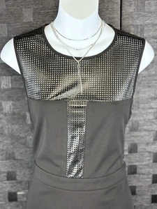 Fable Black See-thru faux Leather Dress Midi - Picture 1 of 17