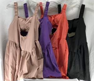 Tennis Dress Outfit LOT OF 4 Womens M Padded Bust Purple Salmon Rose Gold Black - Picture 1 of 22