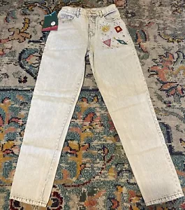 VTG Dakota Blue Light Wash Embellished Jeans Girls Size 14 24x30 High Waisted  - Picture 1 of 10
