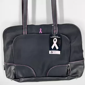 Borsa per laptop Messenger nera con cerniera Breast Cancer Awareness 15 pollici - Foto 1 di 16