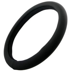 Leather Sport Grip Black Steering Wheel Cover Non Slip Universal Size 14.5-15.5" - Picture 1 of 10