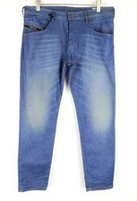 DIESEL D-Bazer 069LQ W36/L32 Men Jeans Washed Cotton Stretch Tapered Blue