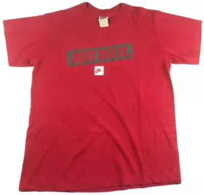 NIKE Just Do It Vintage Made USA Single Stitch Boys Large 14/16 Shirt Gray Tag L - Image 1 of 4