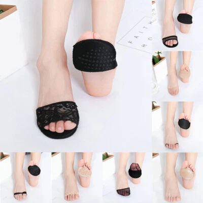 Women Non Slip High Heels Sandal Invisible Half Footie Open Toe Socks  □"  ↔ - Image 1 of 4